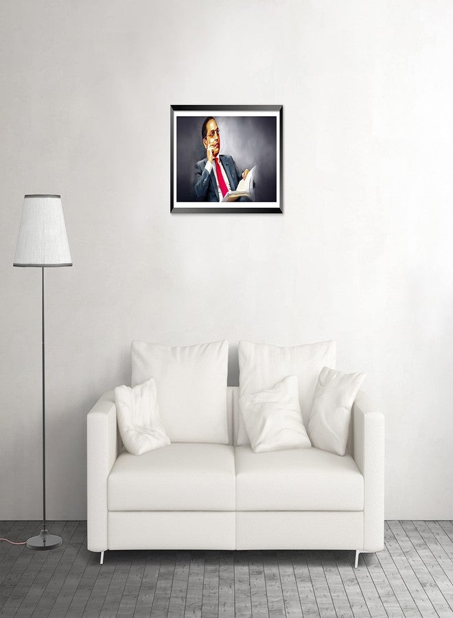 DBrush Dr. B.R. Ambedkar Laminated Uv Coated Framed Baba Saheb Ambedkar Landscape Painting frames Modern Big size For Office Home Decorative Gift item 14 Inch x 26 Inch Synthetic Wood Wall Hanging - Image 4